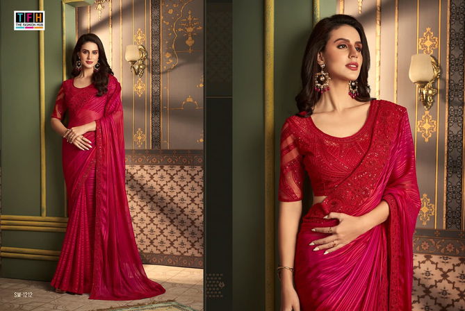 Sandalwood 12th Edition By Tfh Heavy Designer Party Wear Sarees Wholesale Market In Surat